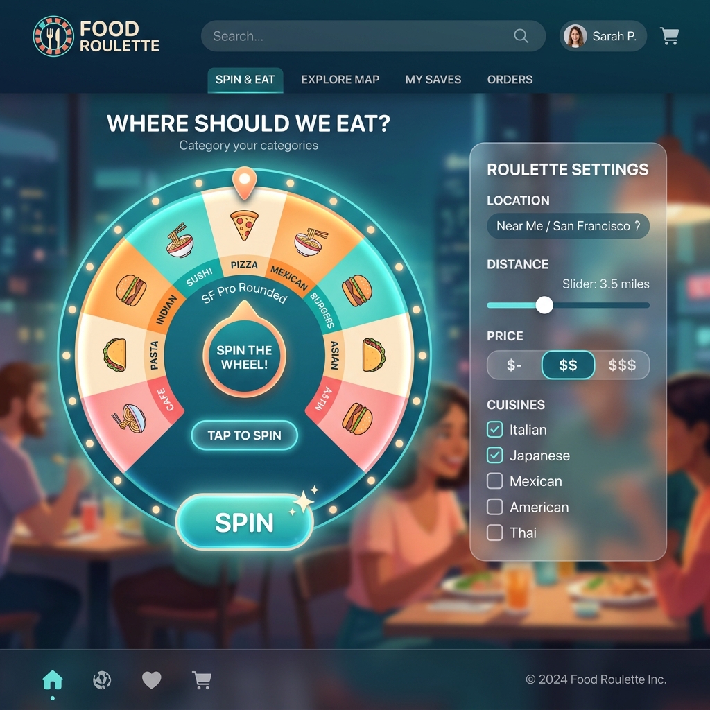 Food Roulette UI Screenshot
